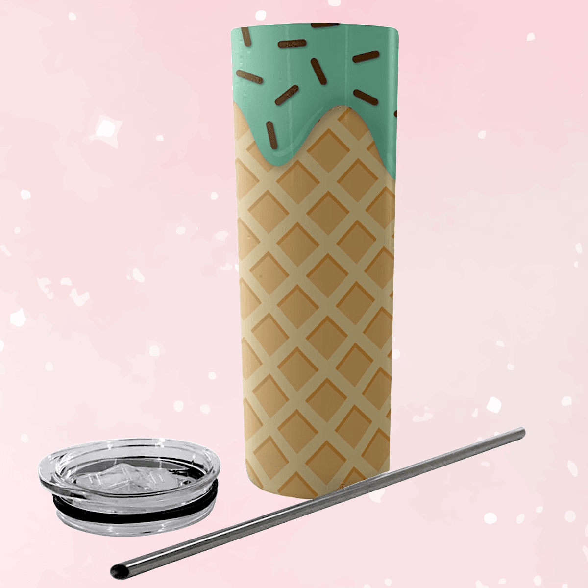 Mint Ice Cream Skinny Tumbler - Puppy's Aesthetics