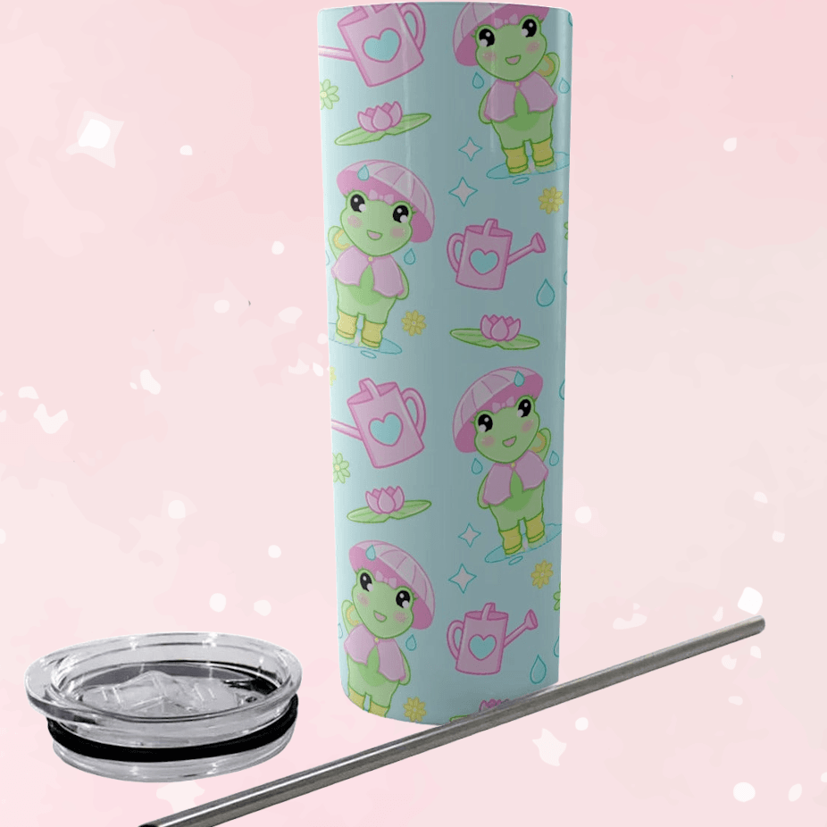 Rainy Day Froggy Skinny Tumbler - Puppy's Aesthetics