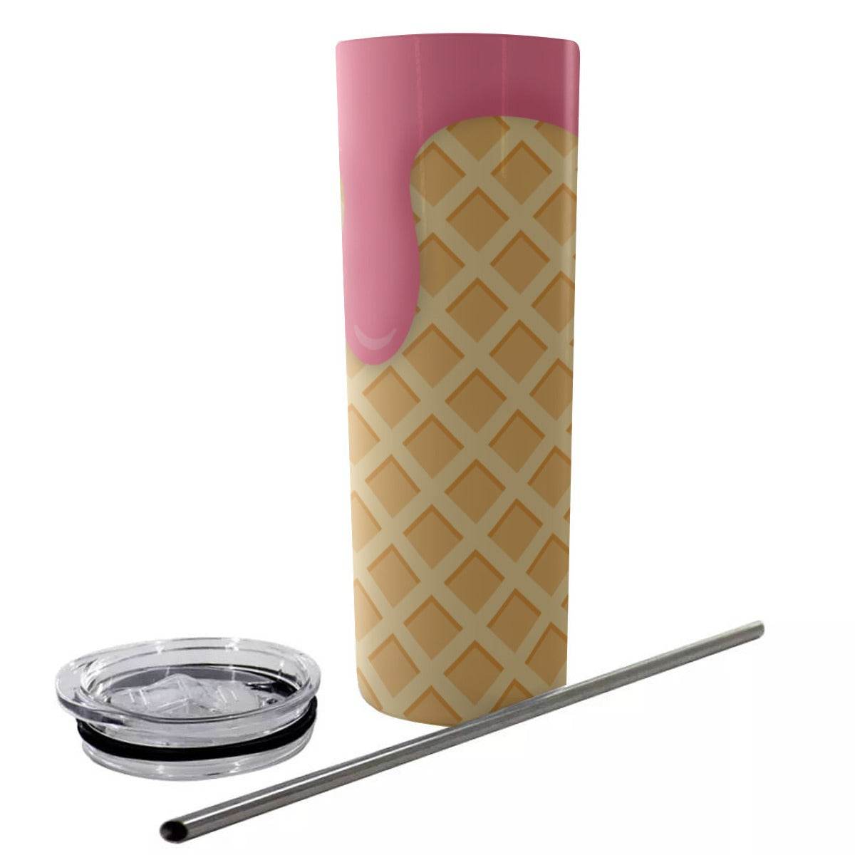 Strawberry Ice Cream Skinny Tumbler - Puppy's Aesthetics