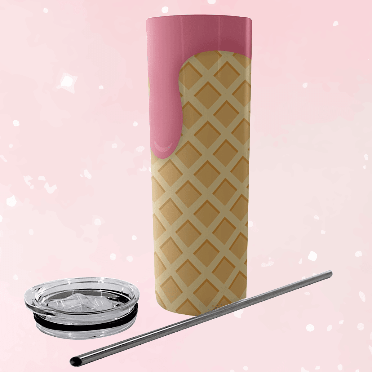 Strawberry Ice Cream Skinny Tumbler - Puppy's Aesthetics