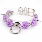 Clear Spiked Pastel Flower Collar - Puppy's Aesthetics
