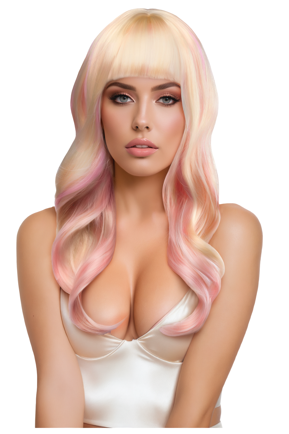 USA Only - Nicki Premium Stylable Wig | Light Pink/Blonde