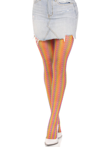 USA Only - Candy Skies Crochet Net Tights - Multicolor (One Size)