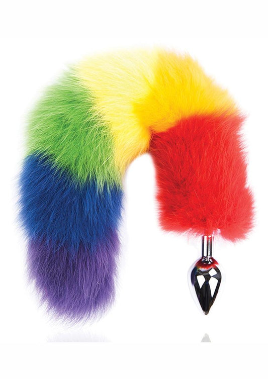 Rainbow Foxy Tail Stainless Steel Butt Plug