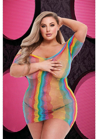 Rainbow Jacquard Mini Dress