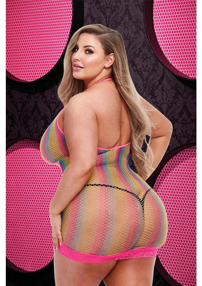 Rainbow Lace Mini Dress