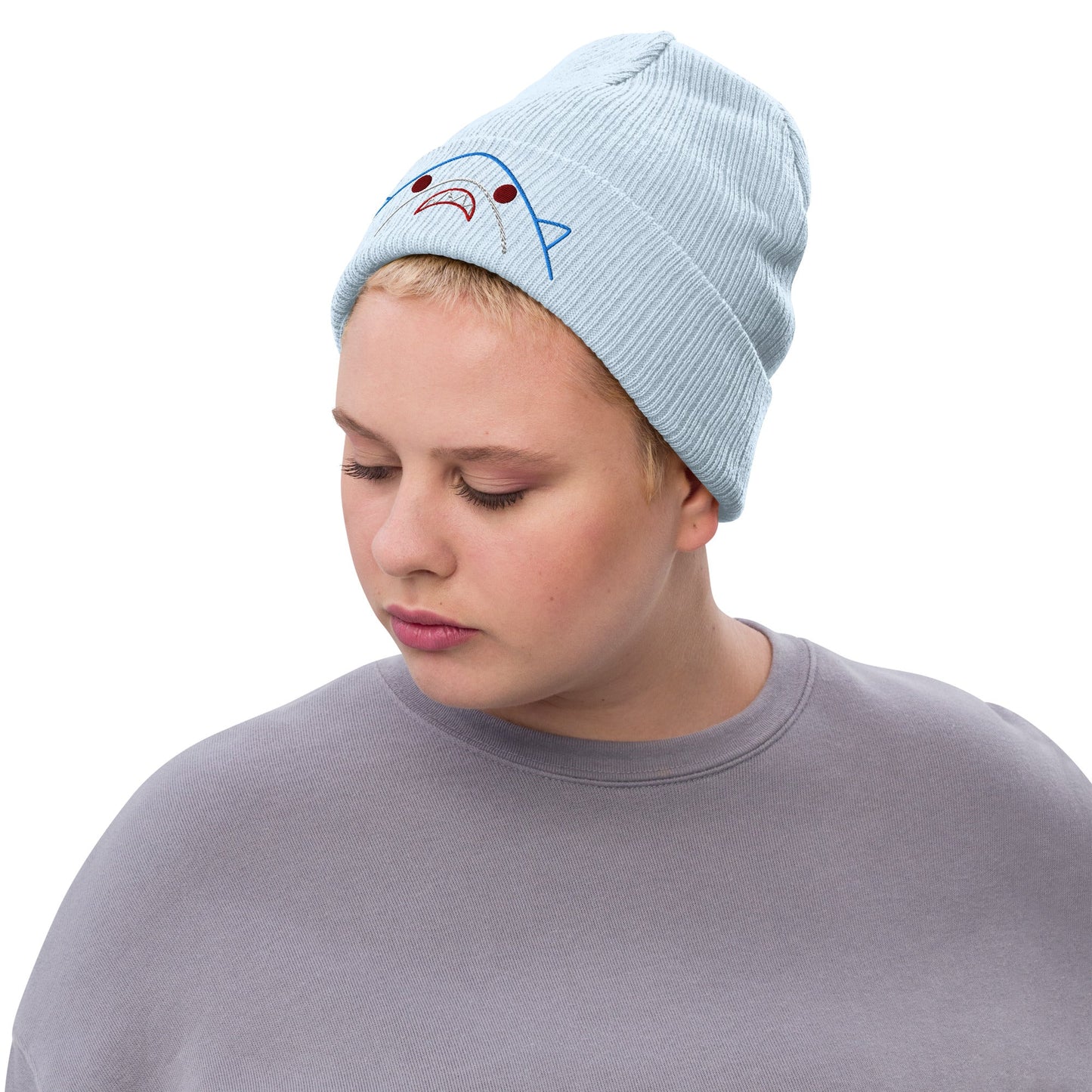 Kawaii Shark Ribbed knit beanie