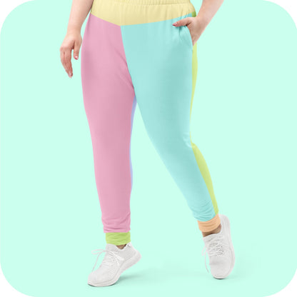 Pastel Colorblock Women's Sized Joggers