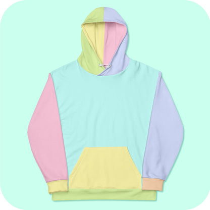 Pastel Color Block Sherbet Rainbow Unisex Hoodie 2XS - 6XL