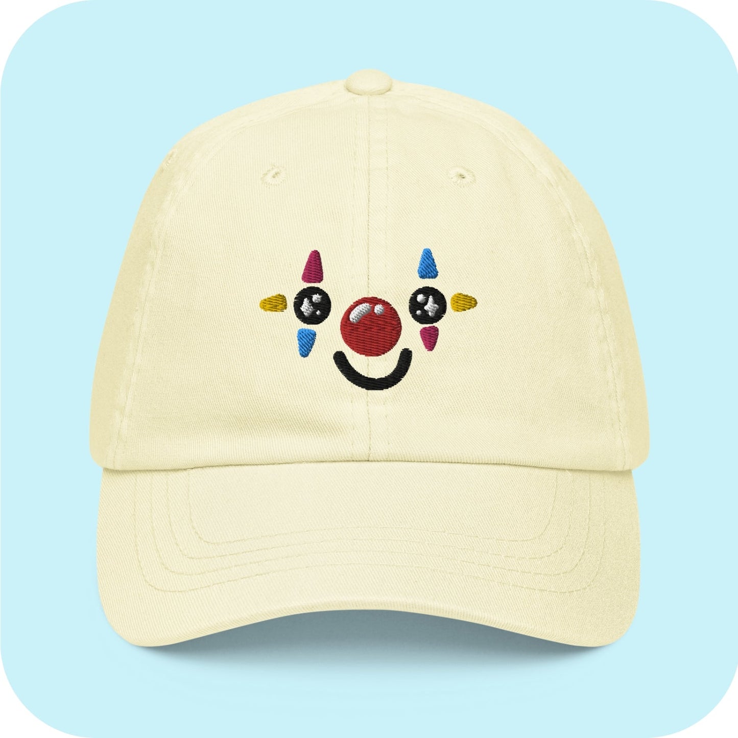 Happy Clown Face Pastel baseball hat
