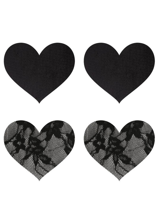 Satin Lace Heart Pasties