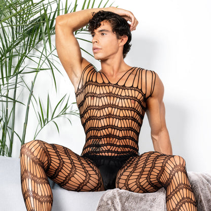 Male Full Body Mesh Bodysuit Harness