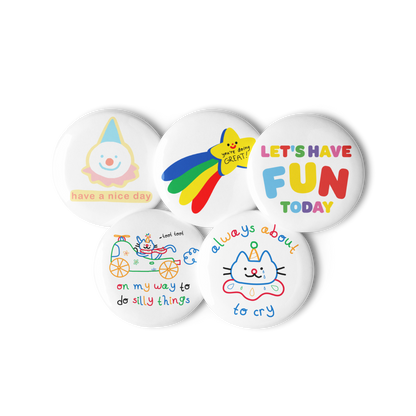 Kidcore and Clowncore Set of pin buttons