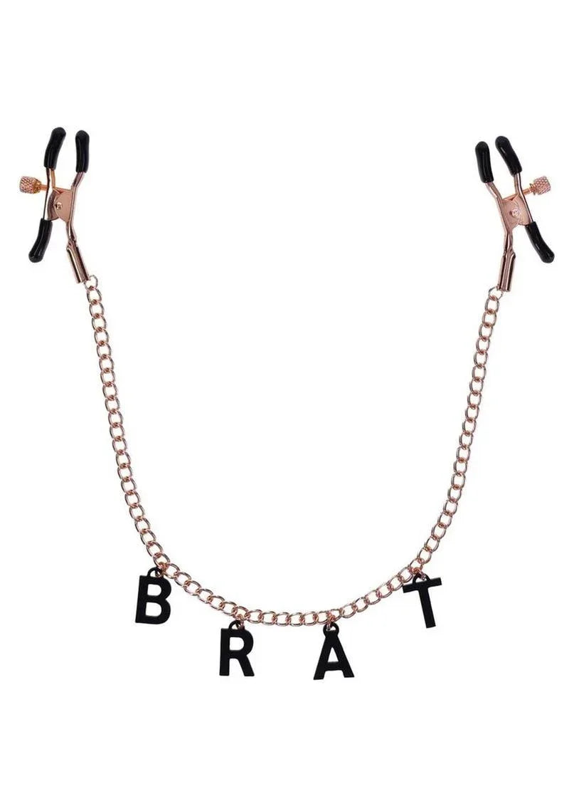 Brat Nipple Clamps Gold & Black - Puppy's Aesthetics