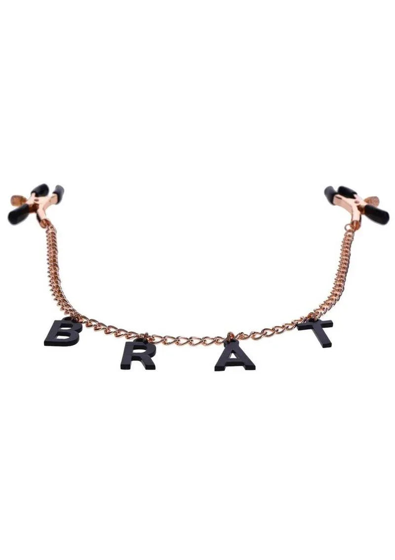Brat Nipple Clamps Gold & Black - Puppy's Aesthetics