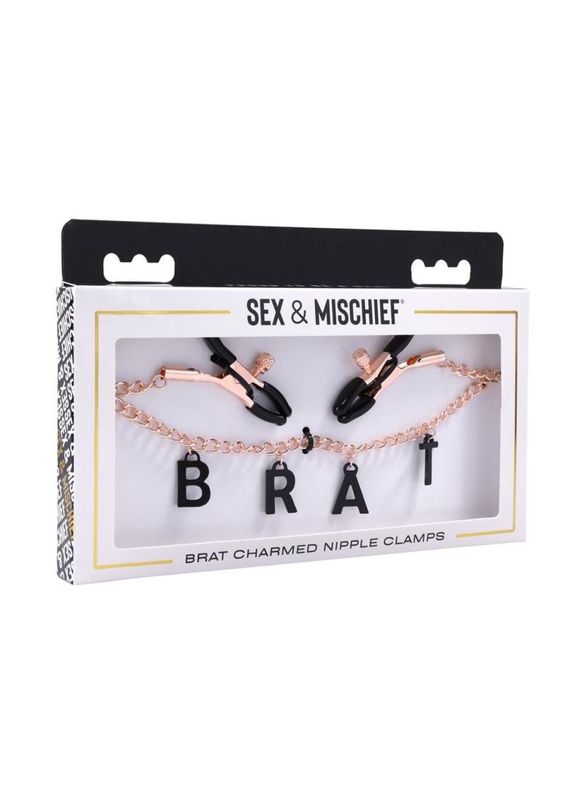 Brat Nipple Clamps Gold & Black - Puppy's Aesthetics