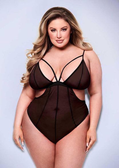 Sexy Crotchless Mesh Teddy