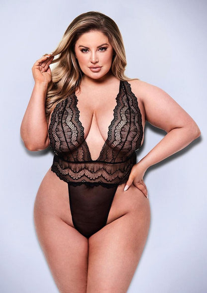 Sexy Deep V Lace Teddy
