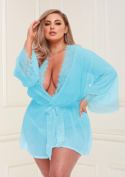 Sheer Chiffon and Lace Robe