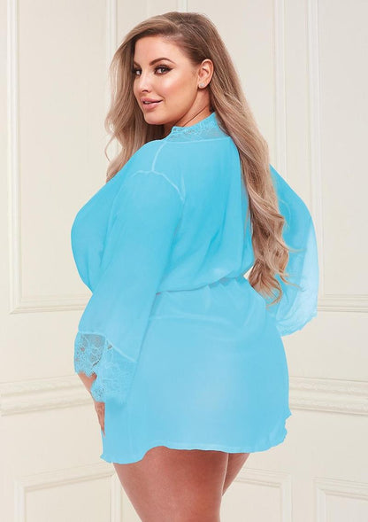 Sheer Chiffon and Lace Robe