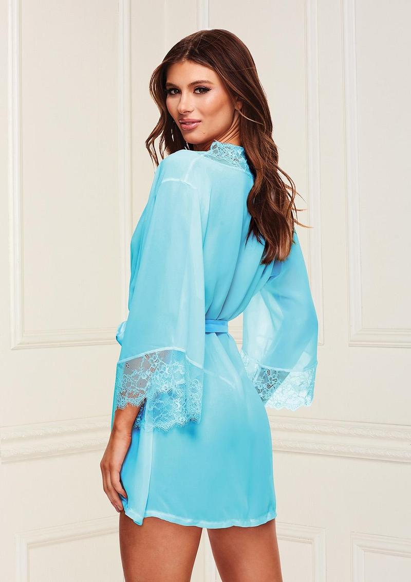 Sheer Chiffon and Lace Robe