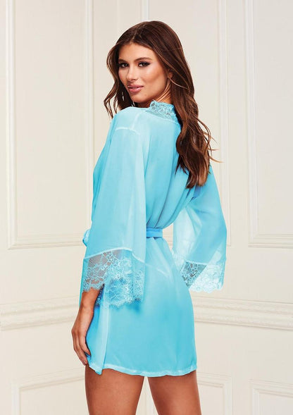 Sheer Chiffon and Lace Robe
