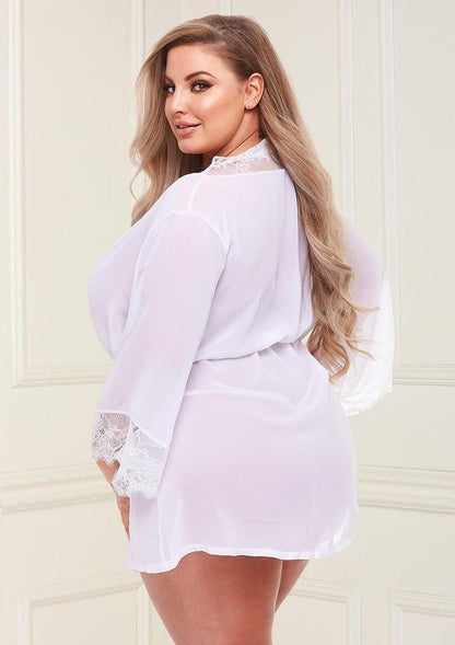 Sheer Chiffon and Lace Robe
