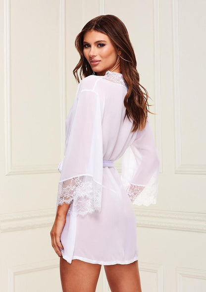 Sheer Chiffon and Lace Robe