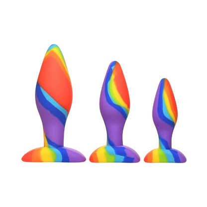 Simply Sweet Rainbow Silicone Butt Plug Set