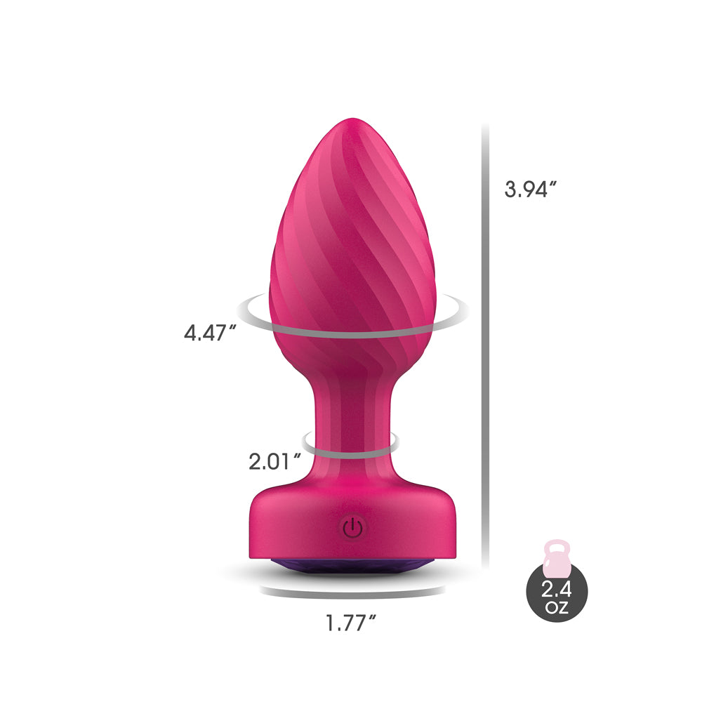 USA Only - Twirling Gem Light Up Vibe Plug w/Remote