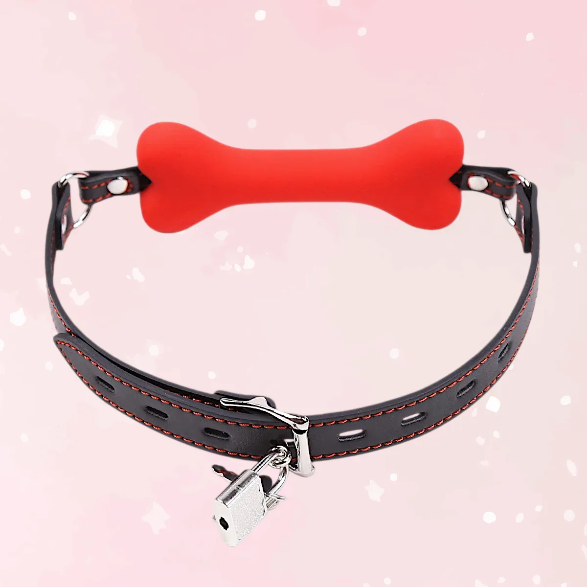 Pup Play Bone Gag w/Lock - Puppy's Aesthetics