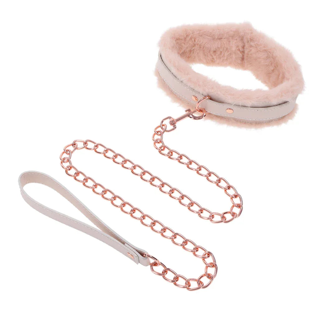 Peaches ‘n CreaMe Fur Collar & Leash - Puppy's Aesthetics