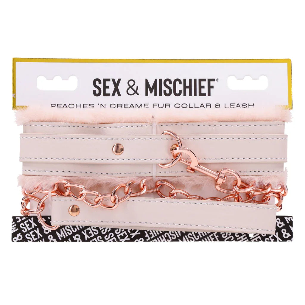 Peaches ‘n CreaMe Fur Collar & Leash - Puppy's Aesthetics