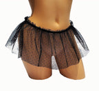 Black Sheer Dollcore Goth Mini Skirt - Puppy's Aesthetics