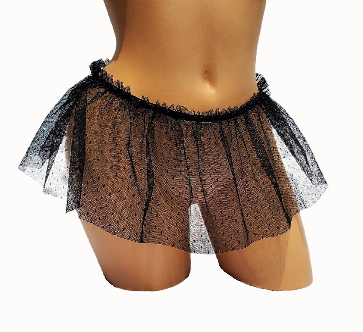 Black Sheer Dollcore Goth Mini Skirt - Puppy's Aesthetics