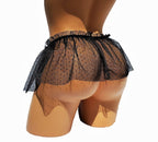 Black Sheer Dollcore Goth Mini Skirt - Puppy's Aesthetics