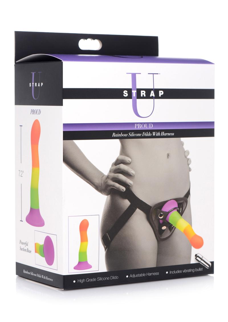 Proud Rainbow Silicone Dildo Harness