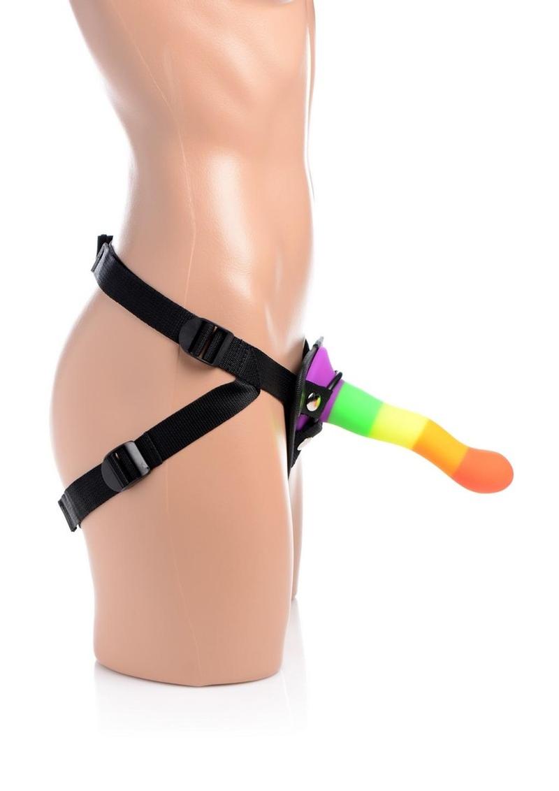 Proud Rainbow Silicone Dildo Harness
