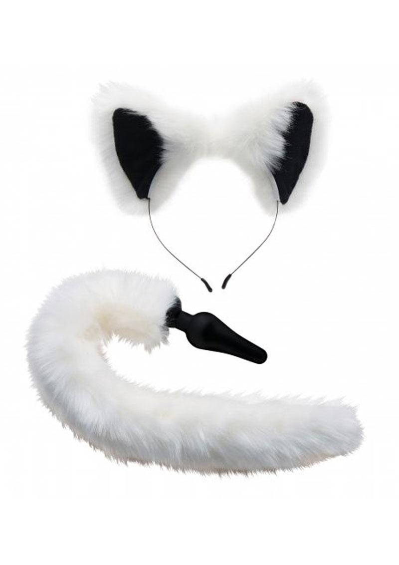 Tailz White Fox Tail Plug & Ears Set