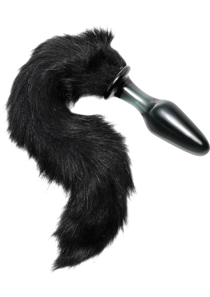 Midnight Fox Tail Glass Butt Plug