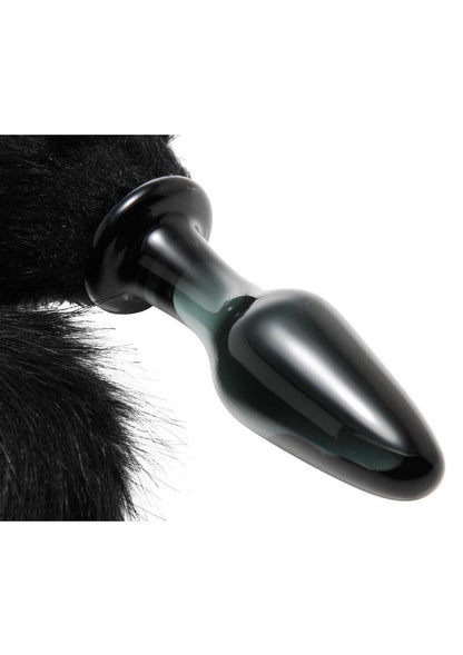 Midnight Fox Tail Glass Butt Plug
