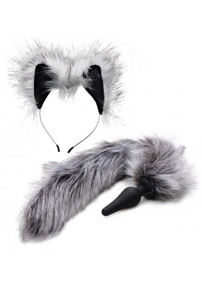 Tailz Grey Wolf Tail Plug & Ears Set