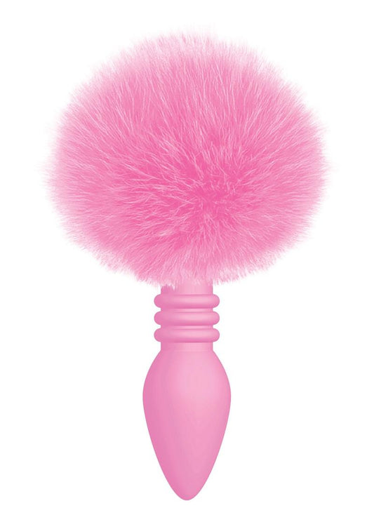 Cotton Tails Silicone Ribbed Bunny Tail Butt Plug