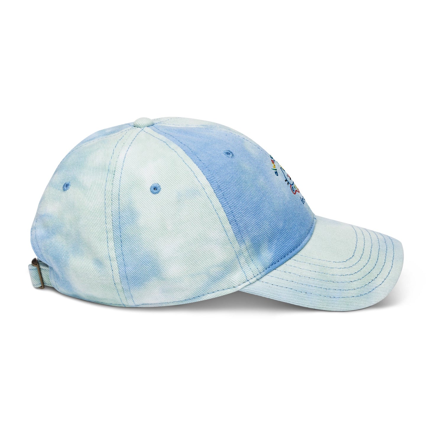 About to Cry Clown Cat Embroidered Tie dye hat