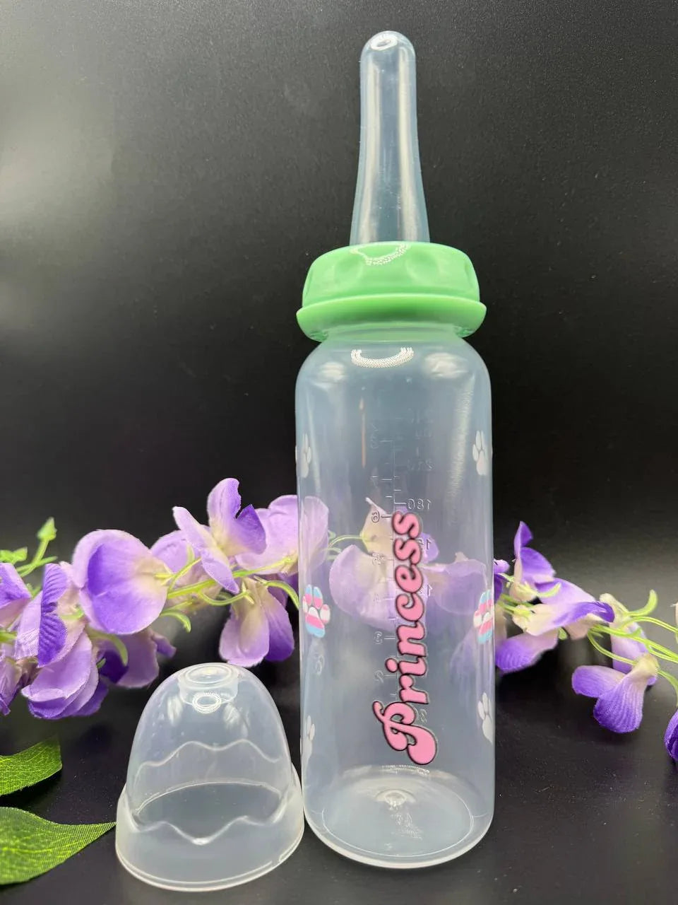 Adult Baby Bottle - 8 oz Trans Paw Princess
