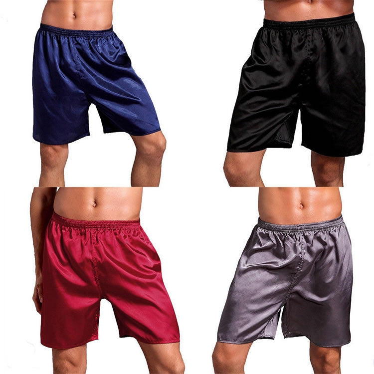 Plus Size Soft Silk Satin Boxers