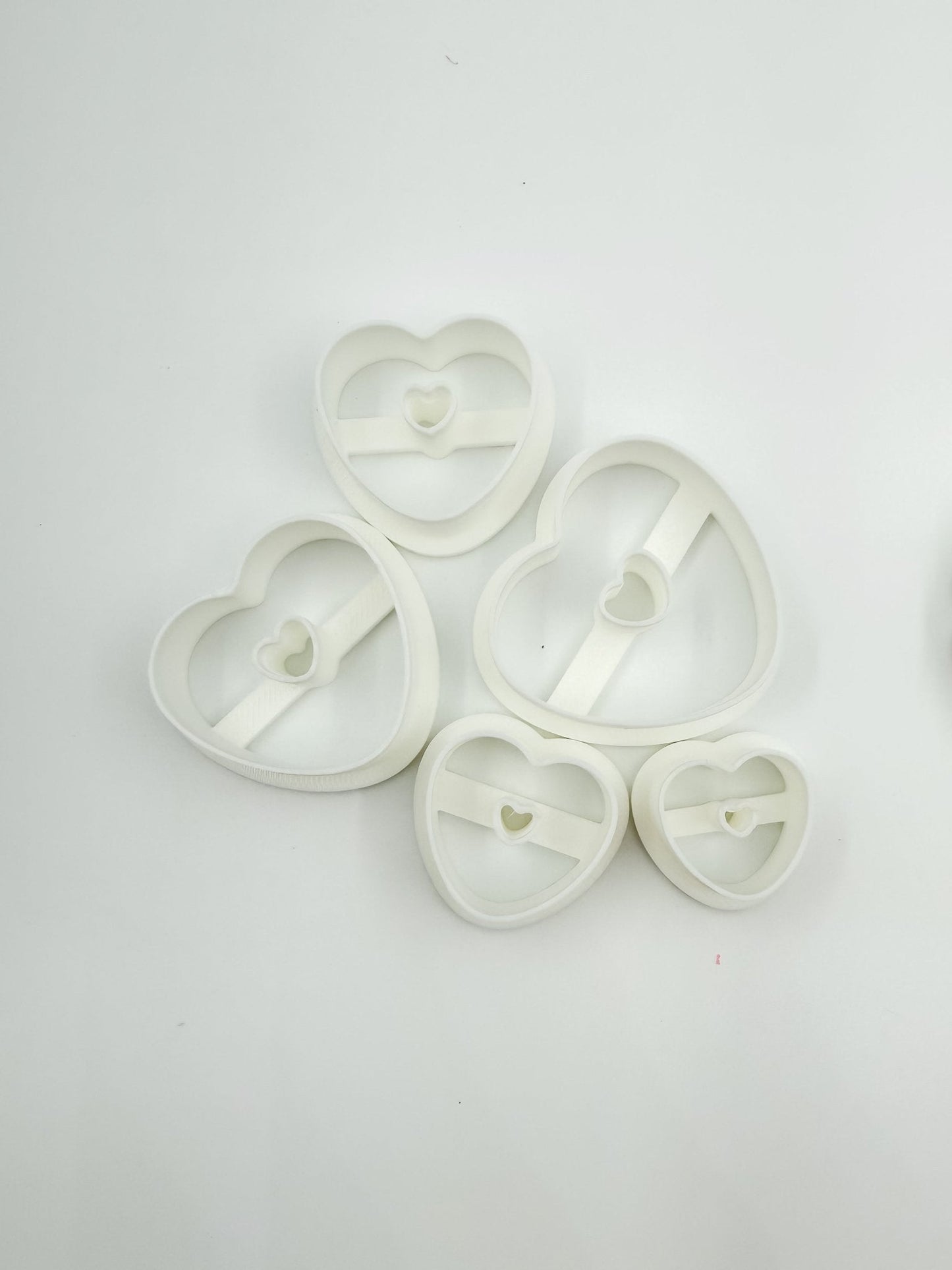 Valentine Heart Cookie Polymer Clay Cutters – Set of 10 (Mixed Sizes)
