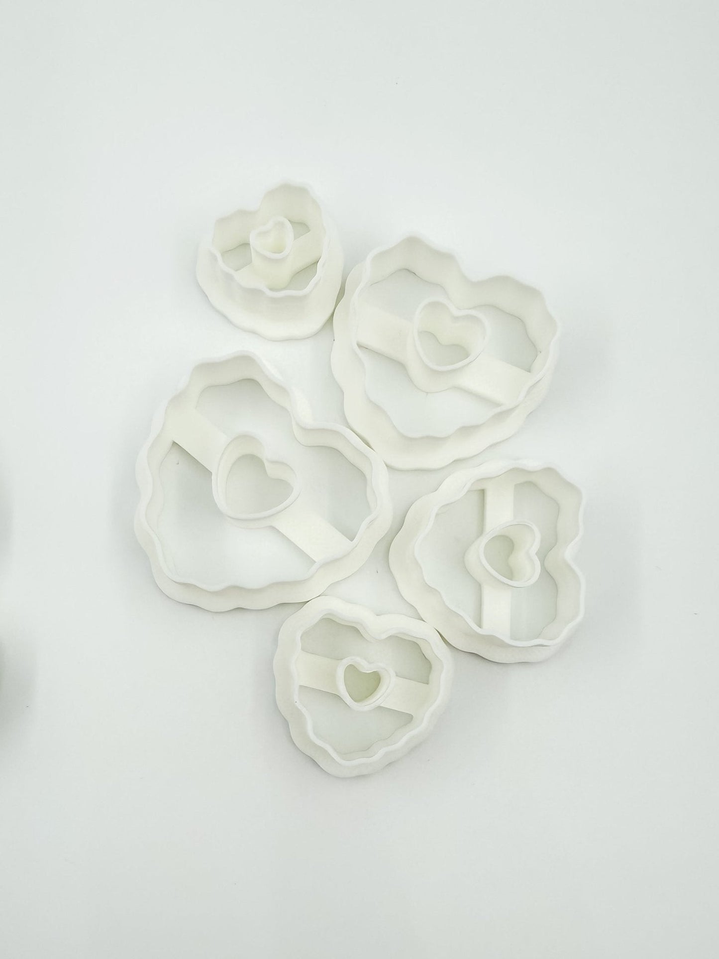 Valentine Heart Cookie Polymer Clay Cutters – Set of 10 (Mixed Sizes)