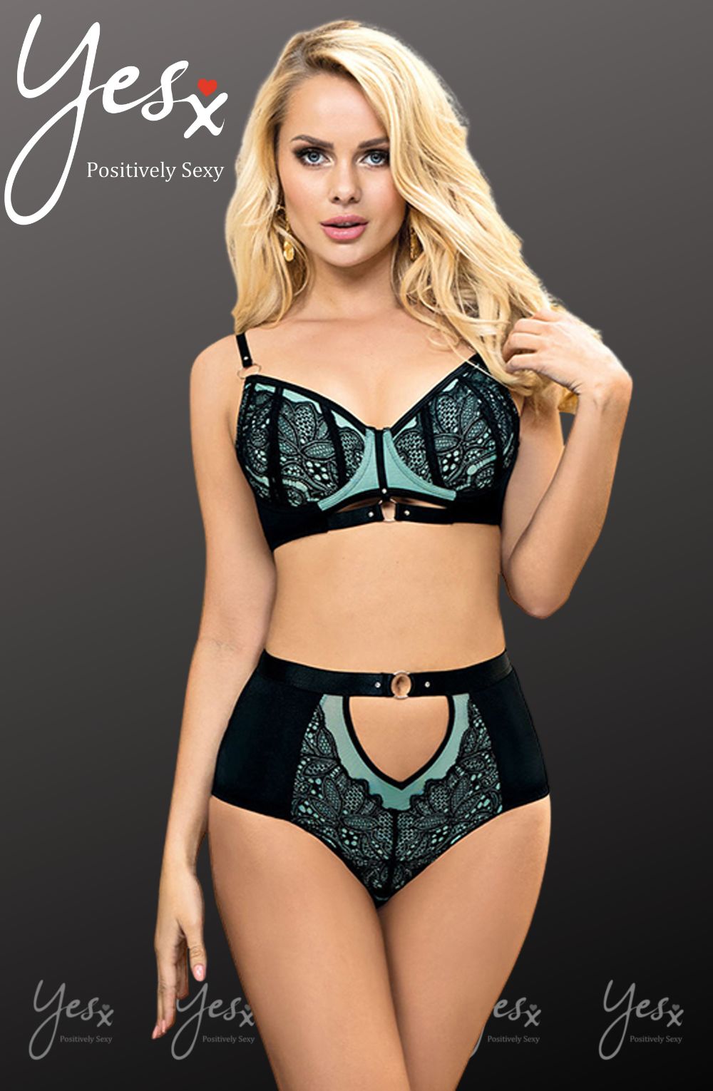 Elegant Bra Set (Blue)