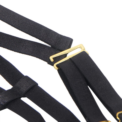 Hollow Cut Halter Bra Set